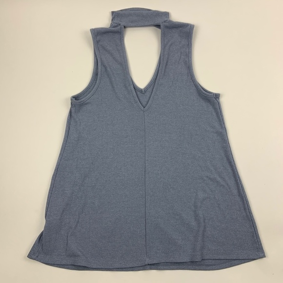 Green Envelope Tank Top Womens Small High Neck Cut Out Back Front - Picture 6 of 7